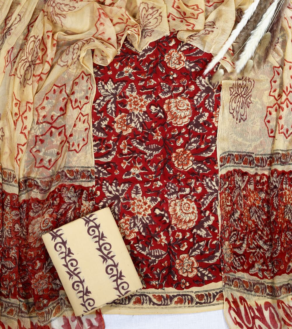 Hand-block printed cotton Suit set