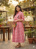 MomCare Checkered Nursing Maternity Gown The Baisa