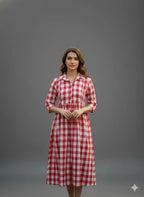 MomCare Checkered Nursing Maternity Gown The Baisa