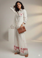 Blossom Breeze Embroidered Cotton Co-ord Set The Baisa