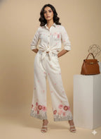 Blossom Breeze Embroidered Cotton Co-ord Set The Baisa