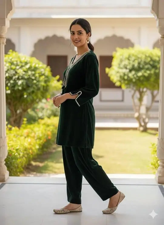 Royal Velvet Pathani Suit Set The Baisa