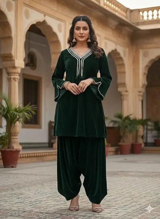 Royal Velvet Pathani Suit Set The Baisa