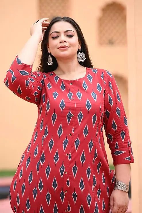Heritage Morpankh Gold-Print Plus-Size Kurta The Baisa