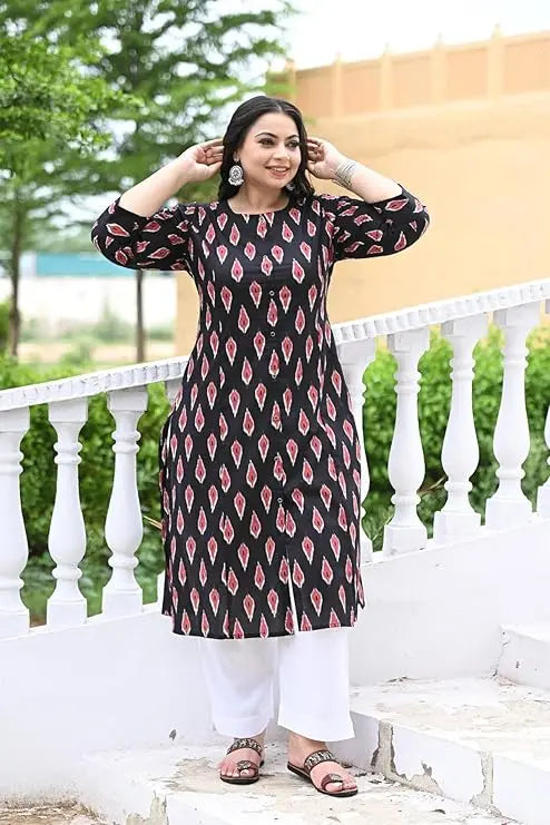Heritage Morpankh Gold-Print Plus-Size Kurta The Baisa