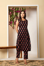 Morpankh Ikat Sleeveless Cotton Co-ord The Baisa