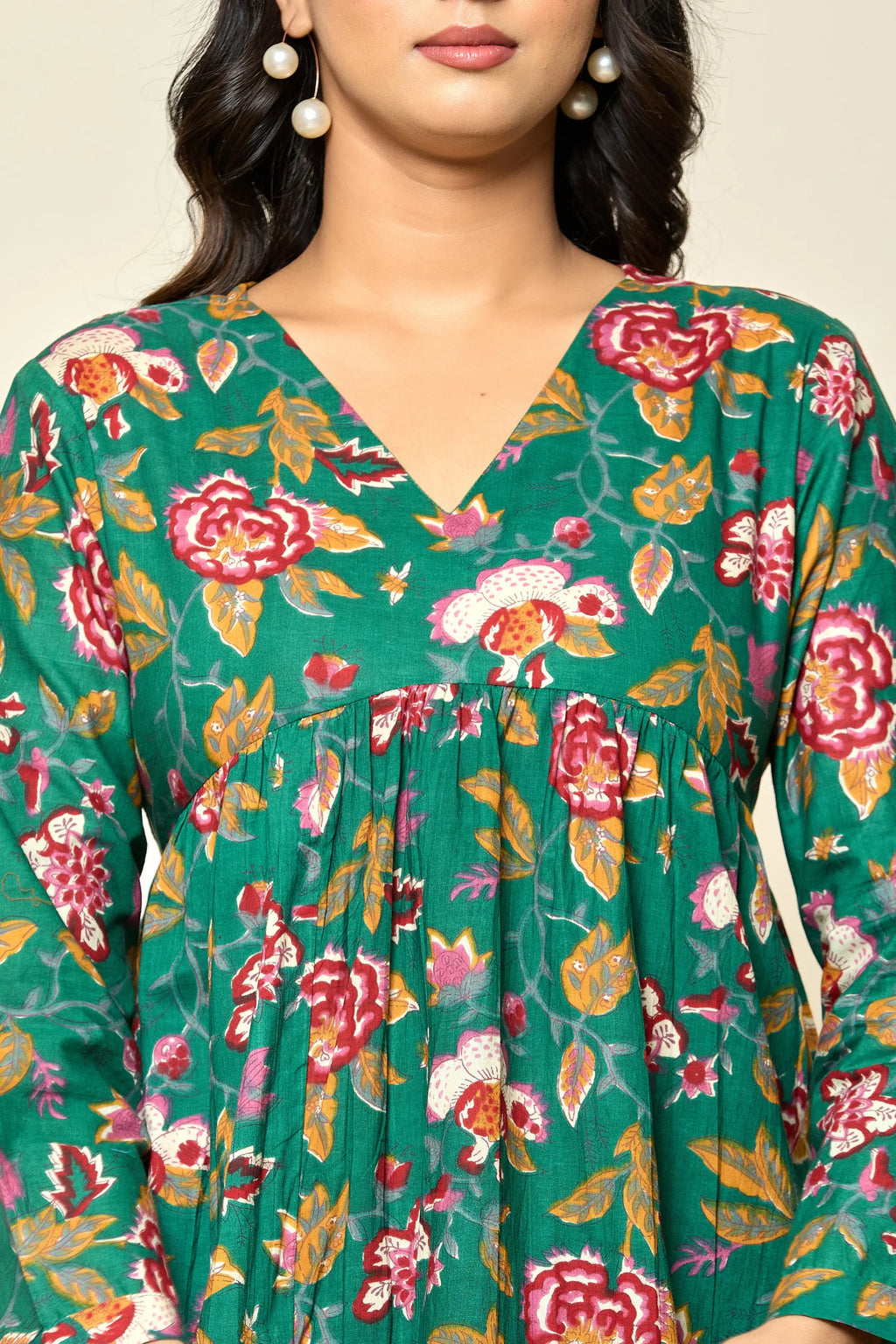 Bloom Floral Peplum Cotton Top The Baisa