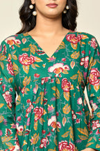 Bloom Floral Peplum Cotton Top The Baisa