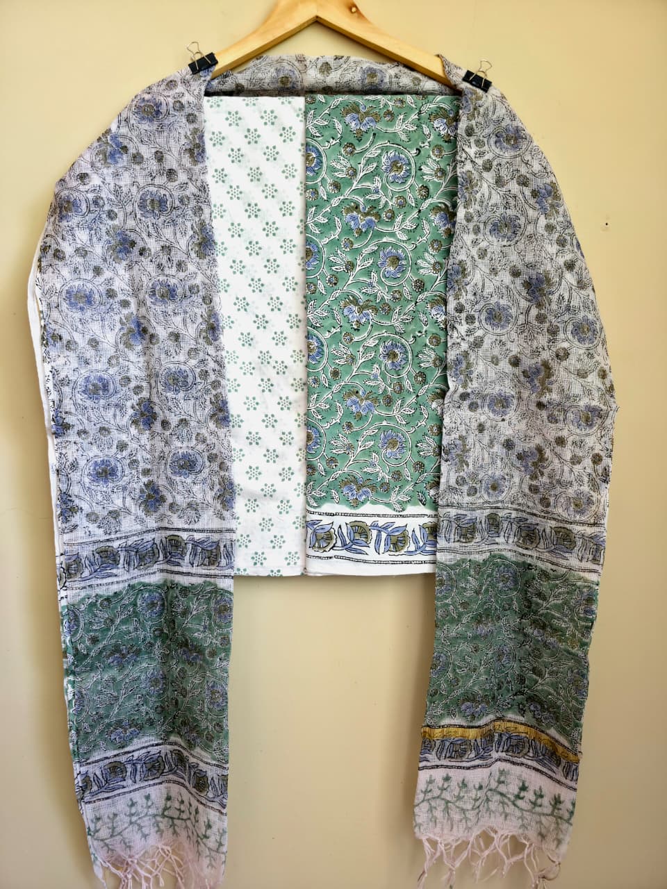 Hand block printed cotton Suit set unstitched