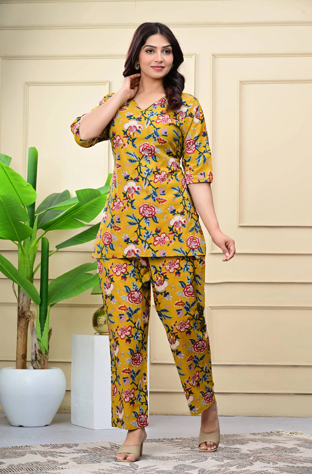 Azure Bloom Floral Cotton Co-ord The Baisa
