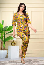 Azure Bloom Floral Cotton Co-ord The Baisa