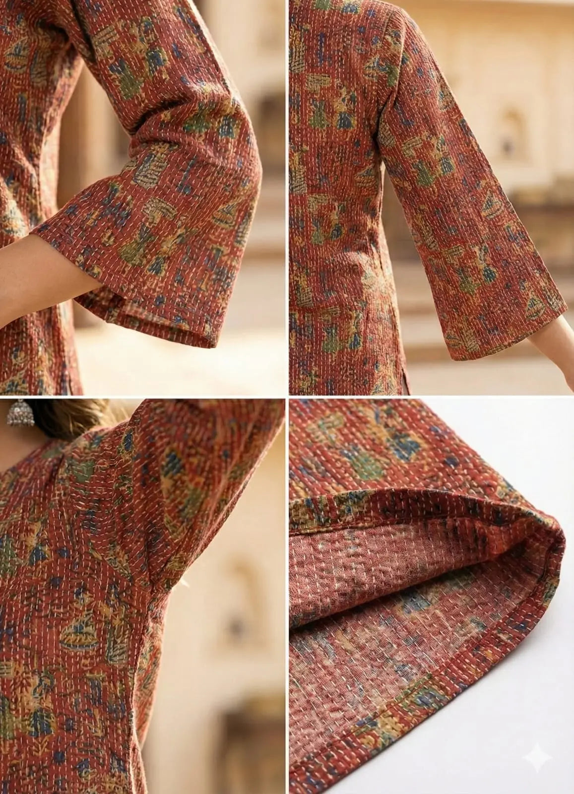 Pretty Woman Kantha-Style Short Kurti The Baisa