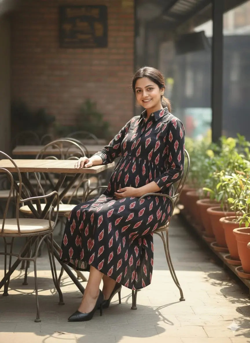 MomCare Morpankh Nursing Maternity Gown The Baisa