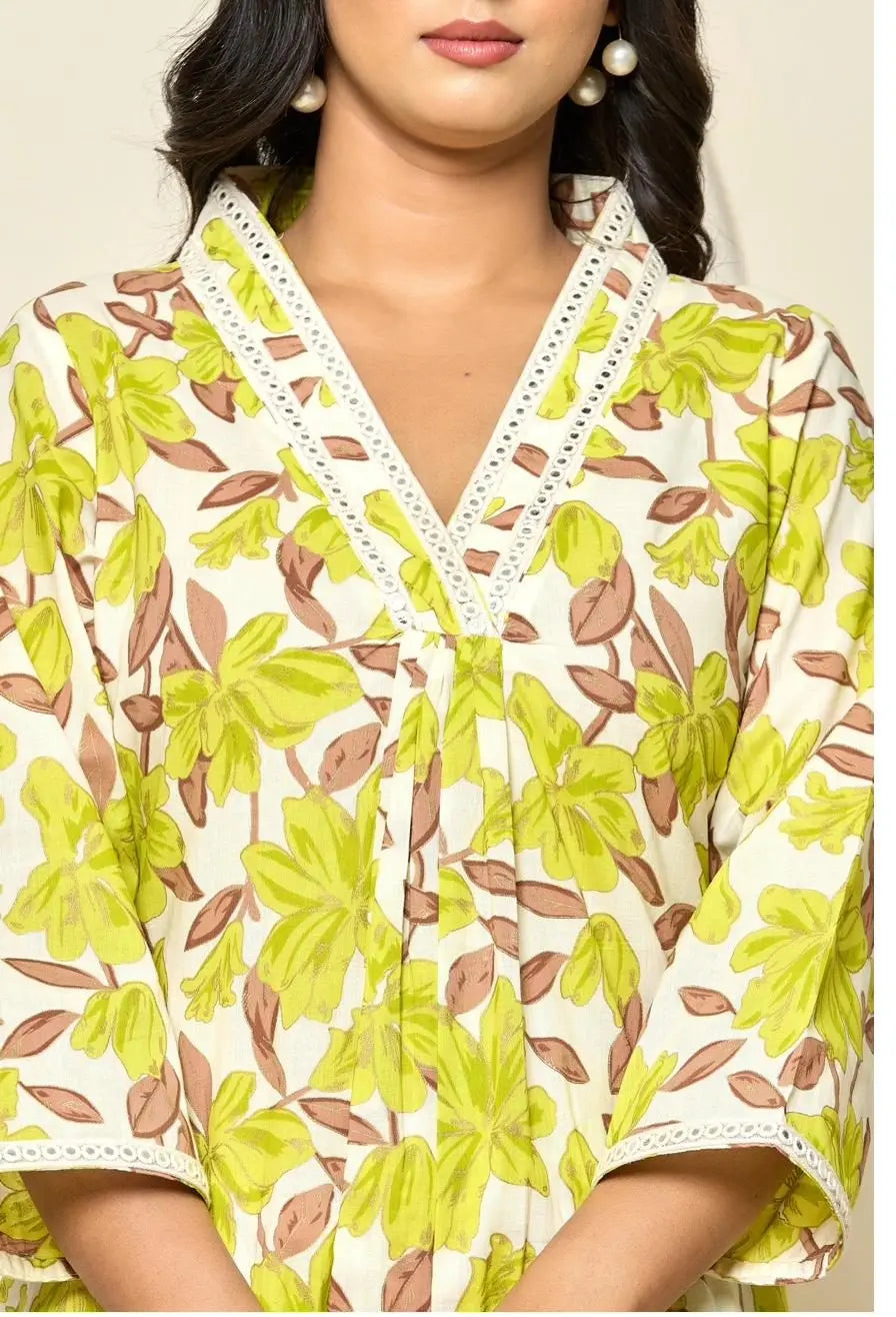 Sunshine Floral Pure Cotton Co-ord Set — The Baisa