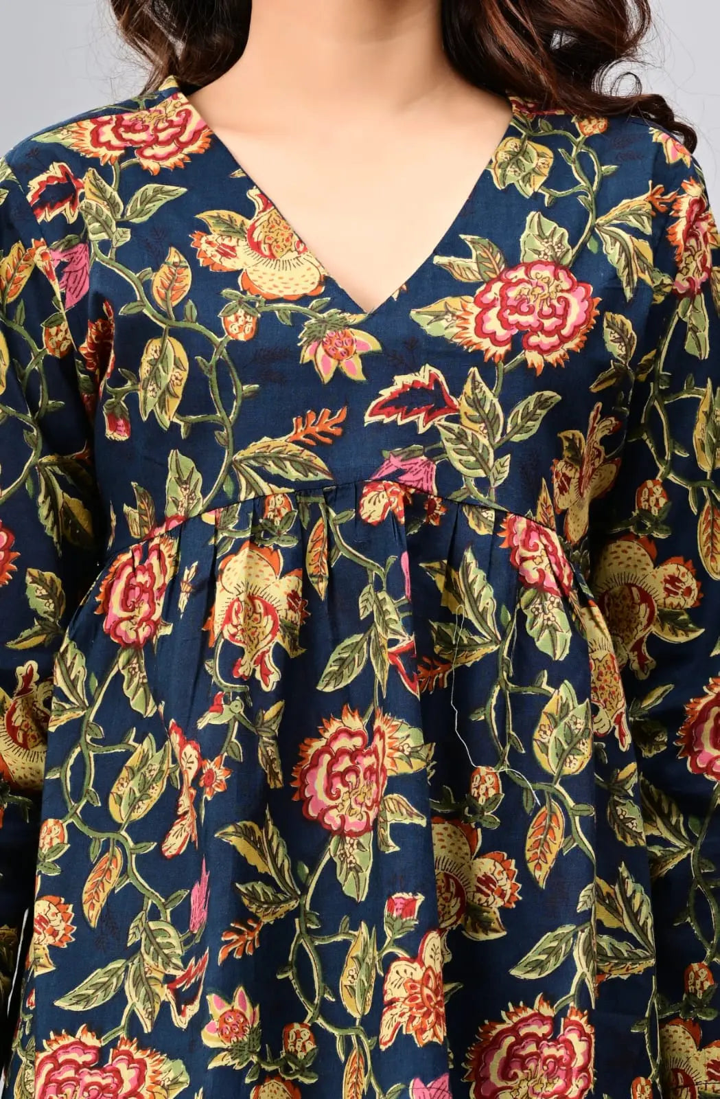 Bloom Floral Peplum Cotton Top The Baisa