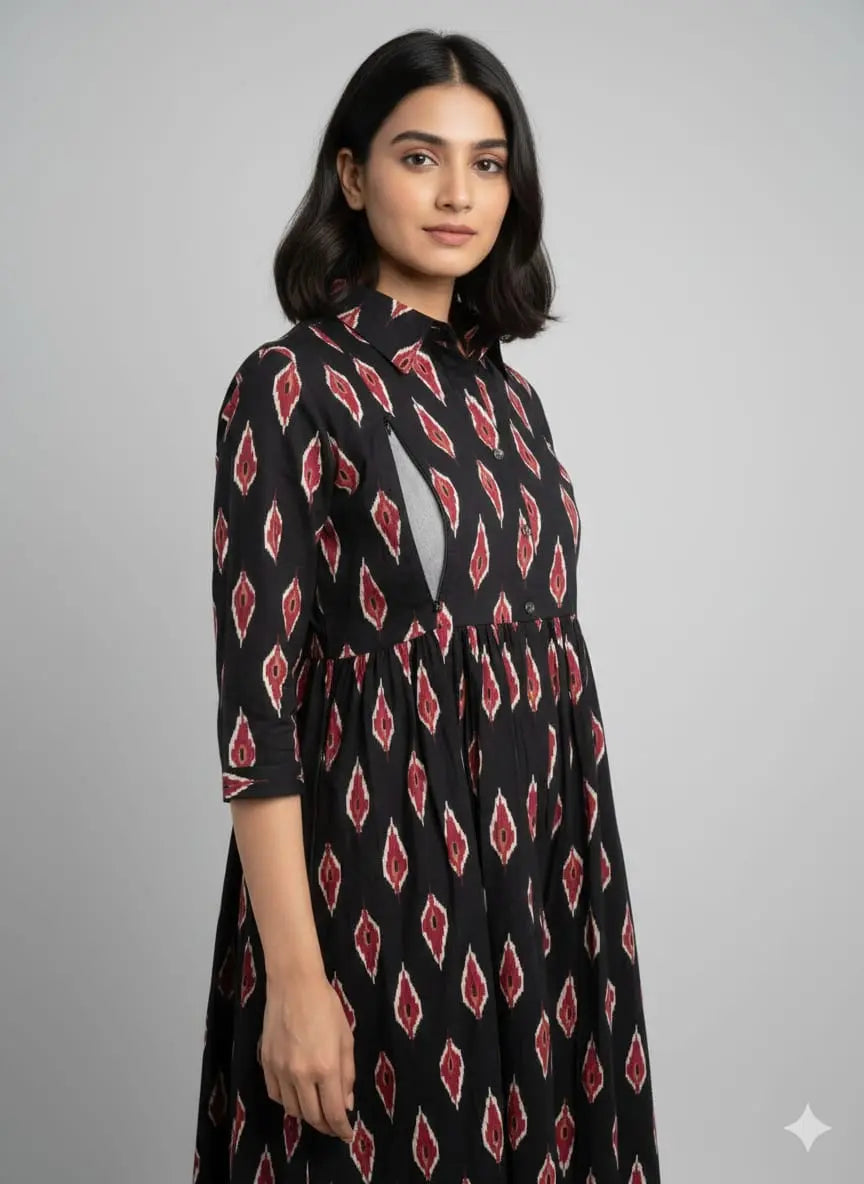 MomCare Morpankh Nursing Maternity Gown The Baisa