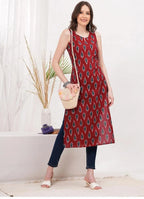 Morpankh Ikat Sleeveless Cotton Co-ord The Baisa