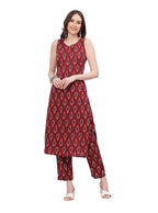 Morpankh Ikat Sleeveless Straight Kurti The Baisa