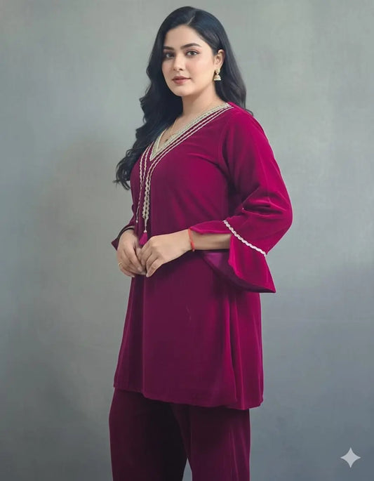 Royal Velvet Pathani Suit Set The Baisa